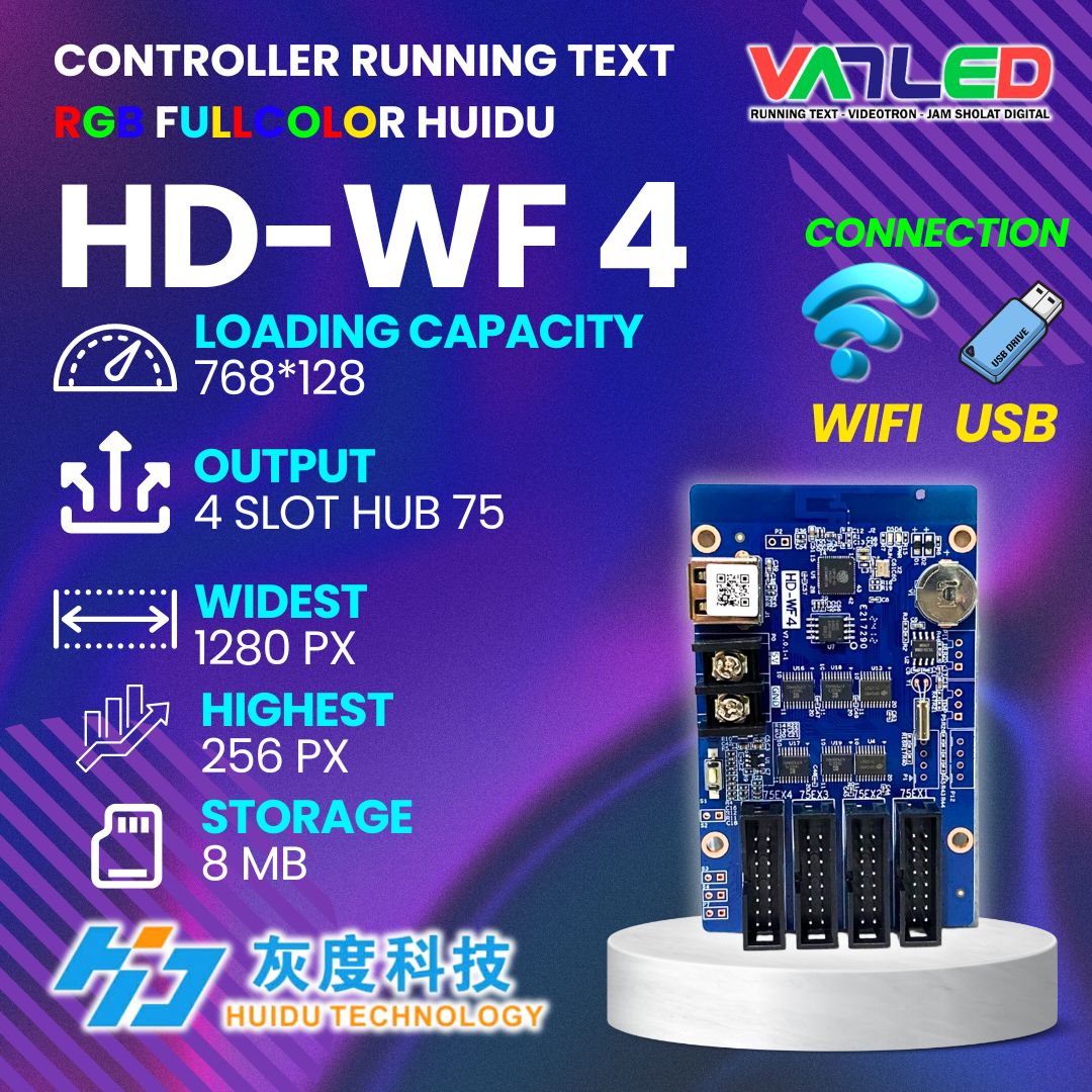 HUIDU HD WF4 CONTROLLER RUNNING TEXT | VANLED.NET
